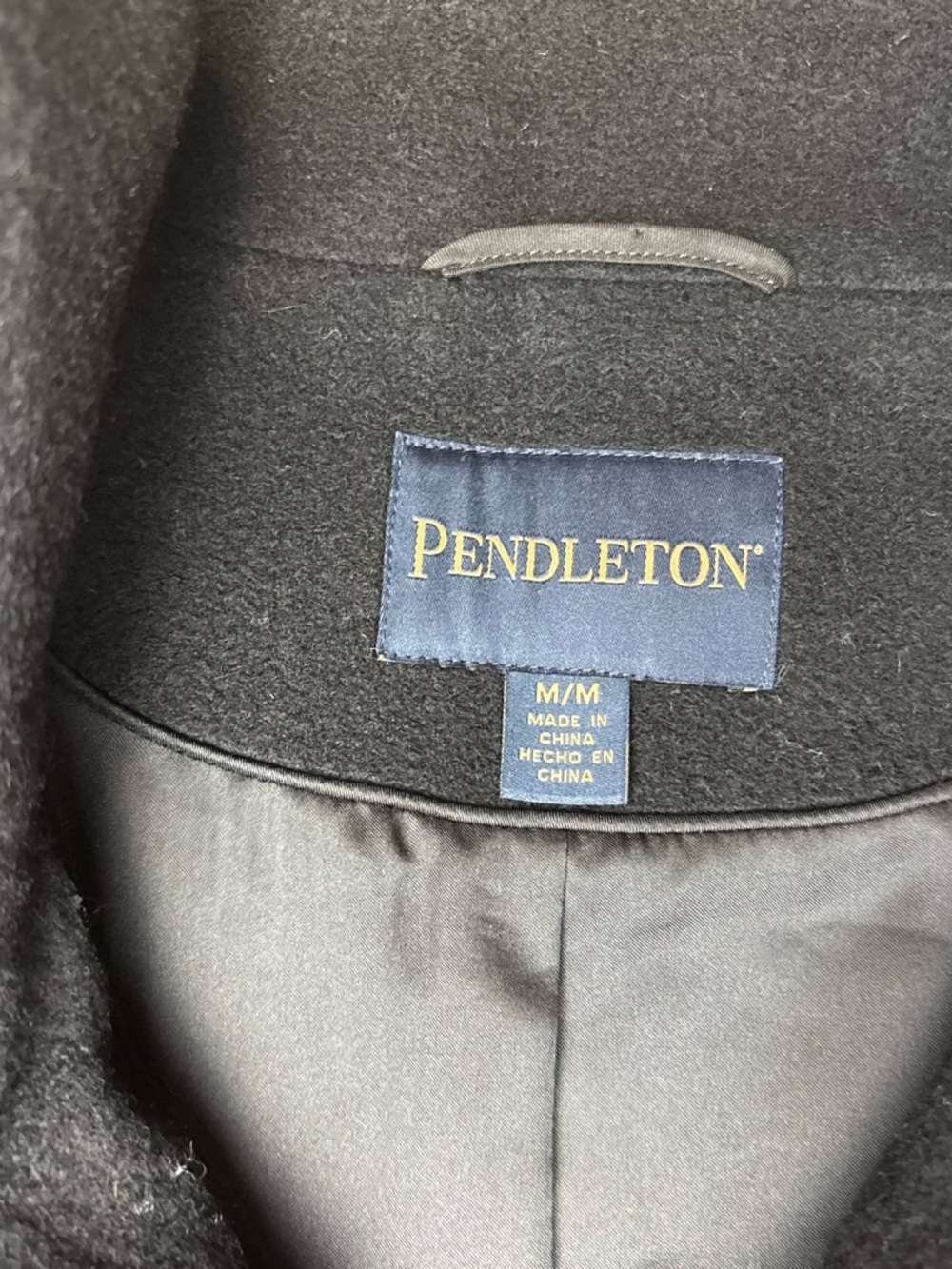 Pendleton Green & Navy Plaid Zip-Up Pea Coat - Picture 2 of 5